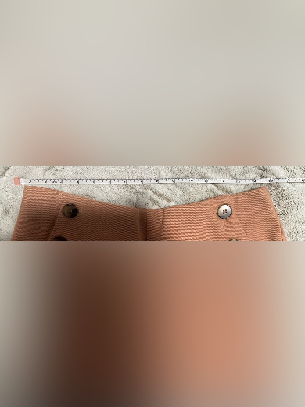 Love Riche High-Waist Button Front Shorts in Terracotta - Picture 2 of 9